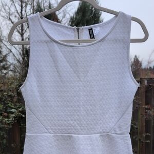 Divided H&M White Textured Mini Dress